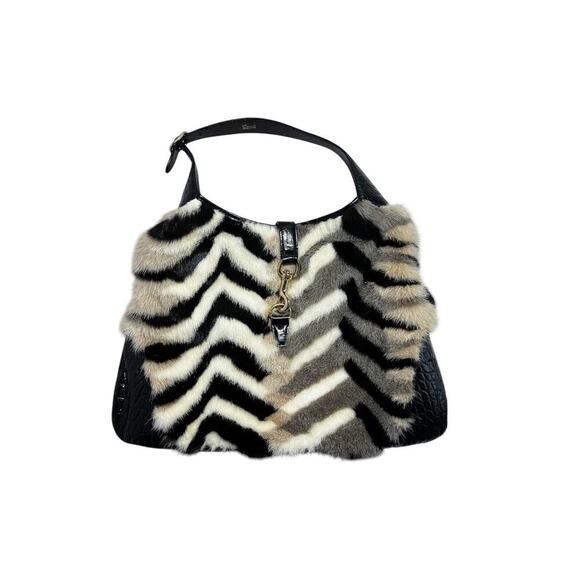 Gucci Handbags - Vintage Gucci mink Crocodile big Jackie bag